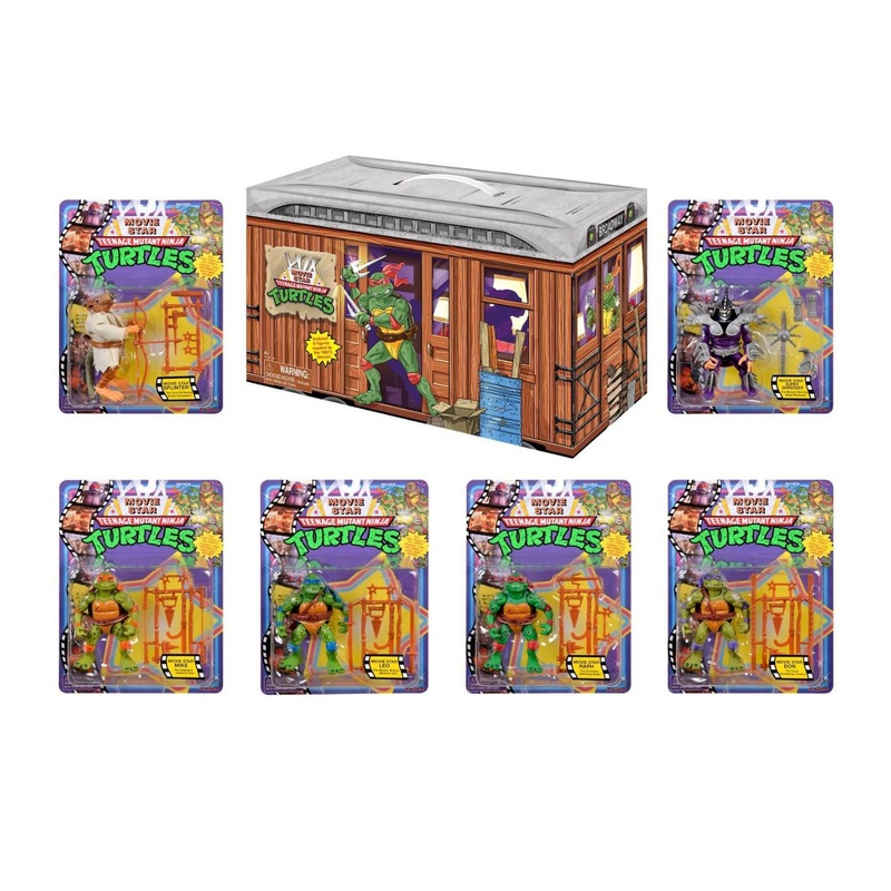 Teenage Mutant Ninja Turtles (TMNT) Retro Movie Star Action Figure 6-Pack (Leonardo, Michelangelo, Raphael, Donatello, Splinter, Super Shredder)
