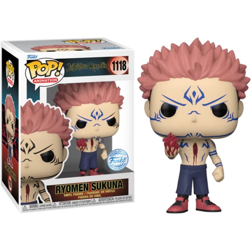Jujutsu Kaisen Ryomen Sukuna (w/ Heart)) Exclusive Funko Pop! #1118 (Special Edition Sticker)