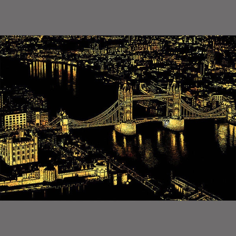 Lago Scratch Art City Night View Drawing London