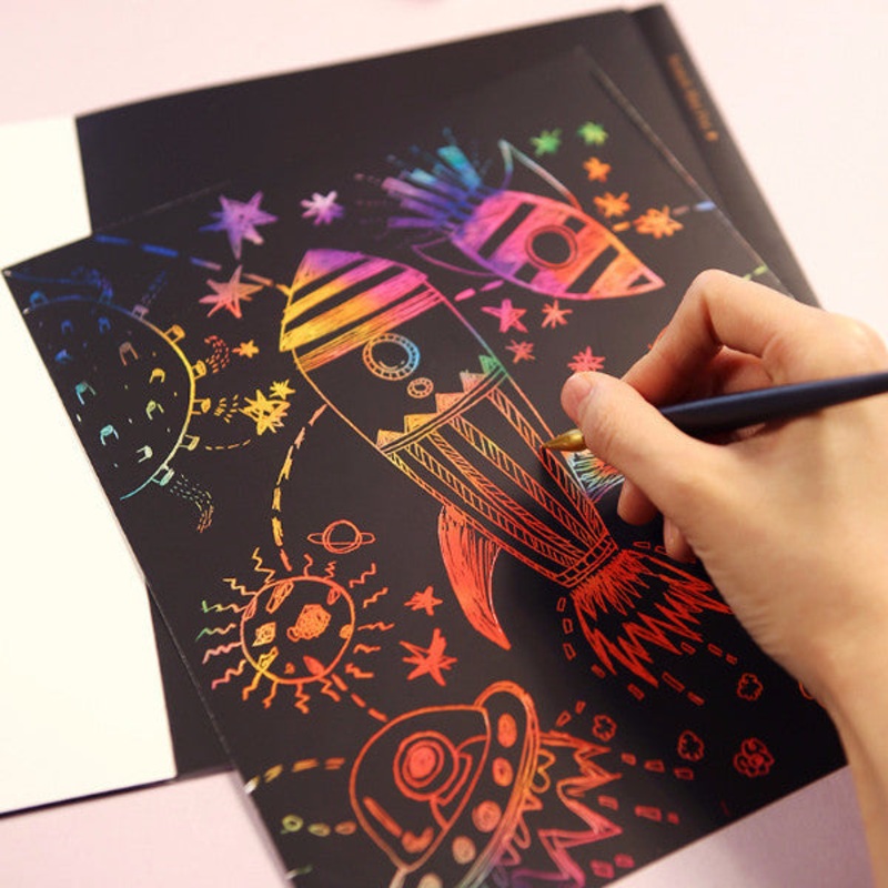 Lago Scratch Coloring Drawing Book For Kids Blank Paper