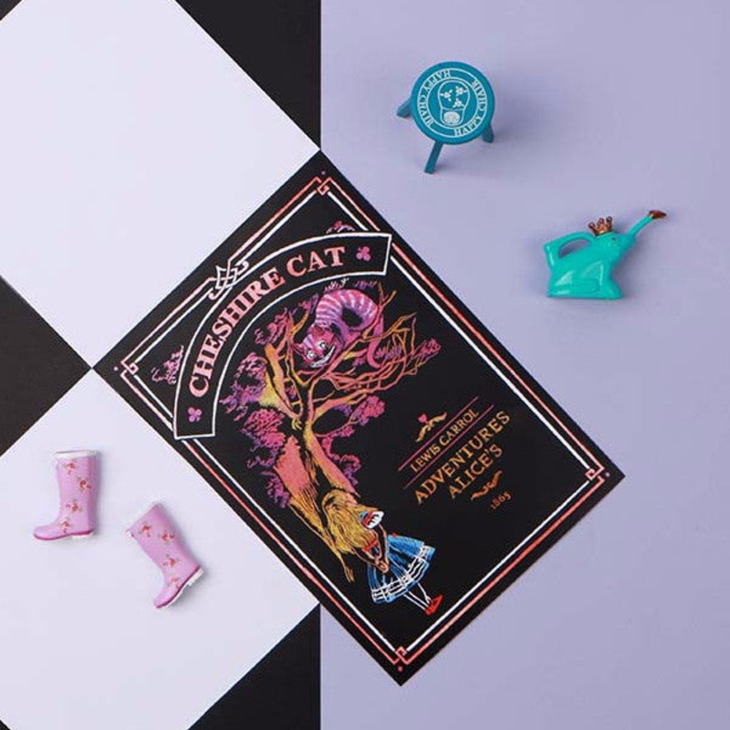 Lago Scratch Postcard Alice Cheshire Cat