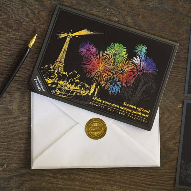 Lago Scratch Postcard City Fireworks