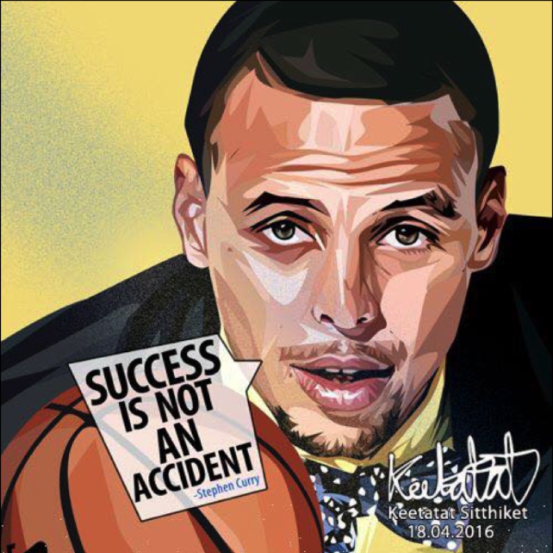 Pop Art Poster Wall Decoration Drawing NBA Stephen Curry Success Is Not An Accident