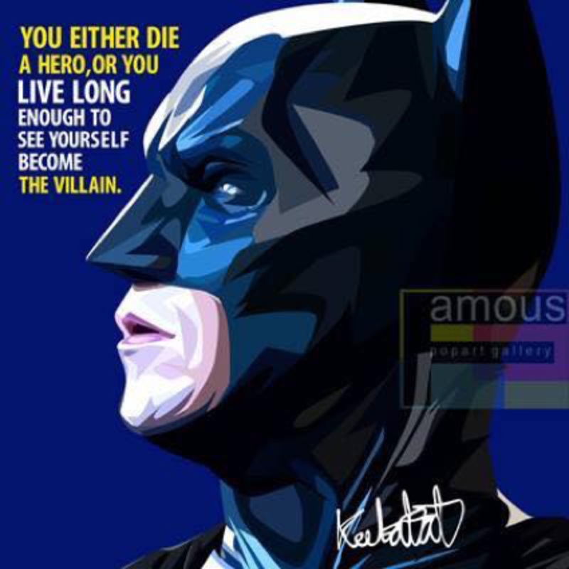 Pop Art Wall Decoration Drawing (Batman – Blue)