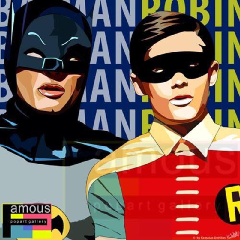 Pop Art Wall Decoration Drawing (Batman & Robin)