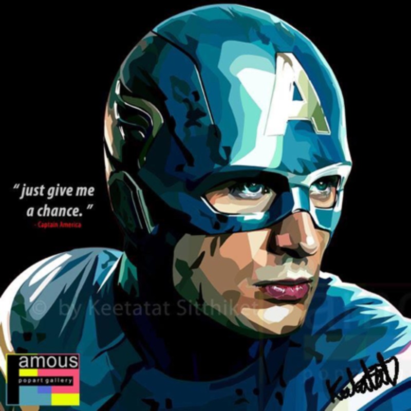 Pop Art Wall Decoration Drawing (Captain America – Just give me)