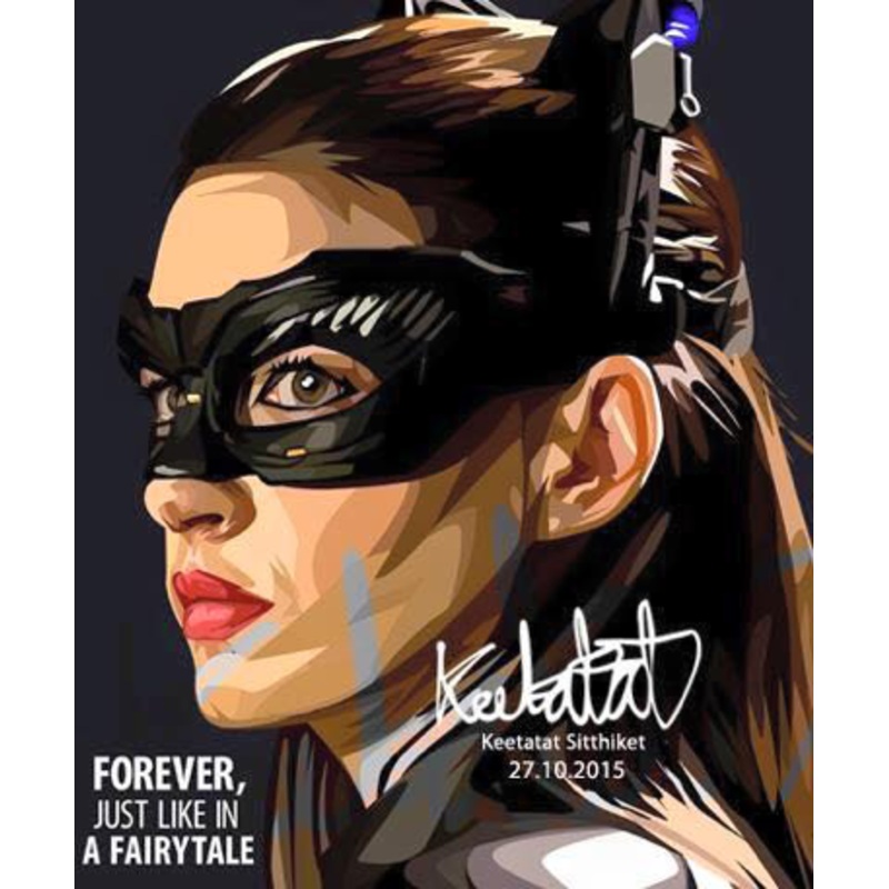 Pop Art Wall Decoration Drawing (Catwoman – Anne Hathaway)