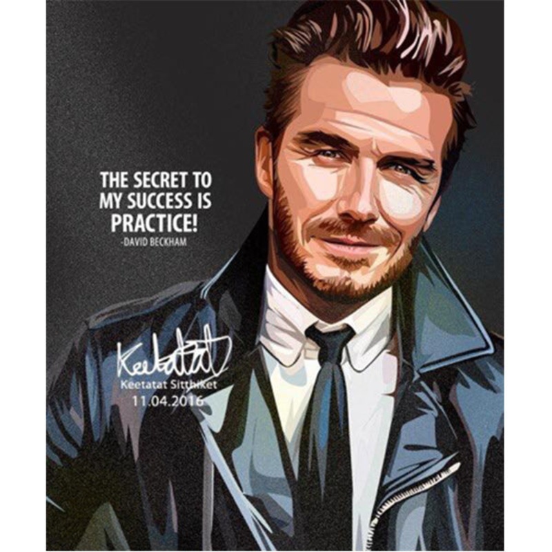 Pop Art Wall Decoration Drawing (David Beckham The Secret To My Success)