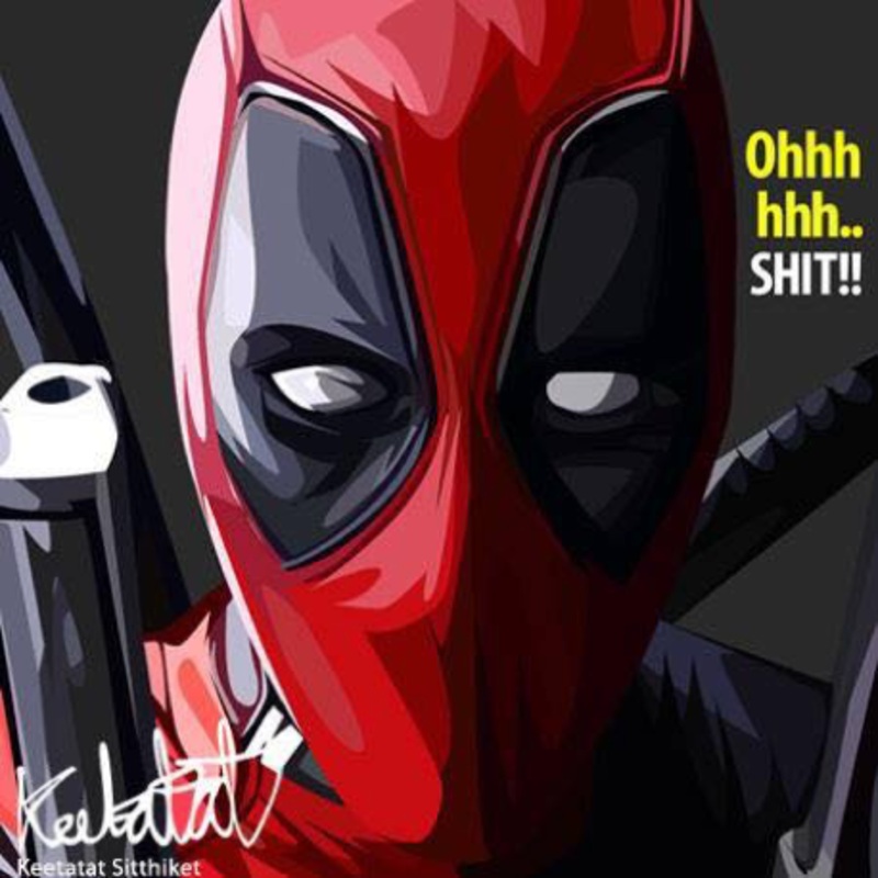 Pop Art Wall Decoration Drawing (Deadpool Oh shit)