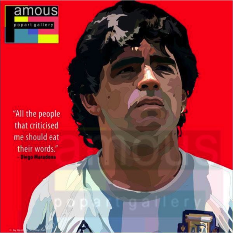 Pop Art Wall Decoration Drawing (Diego Maradona)