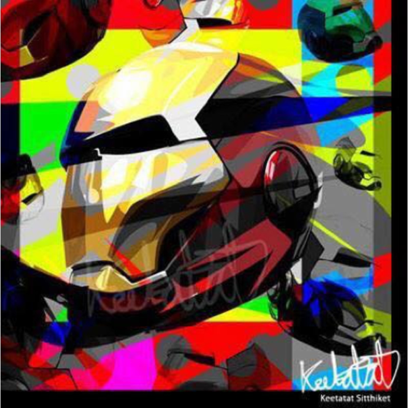 Pop Art Wall Decoration Drawing (Iron Man – Black)