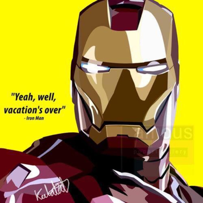 Pop Art Wall Decoration Drawing (Iron Man – Yellow)