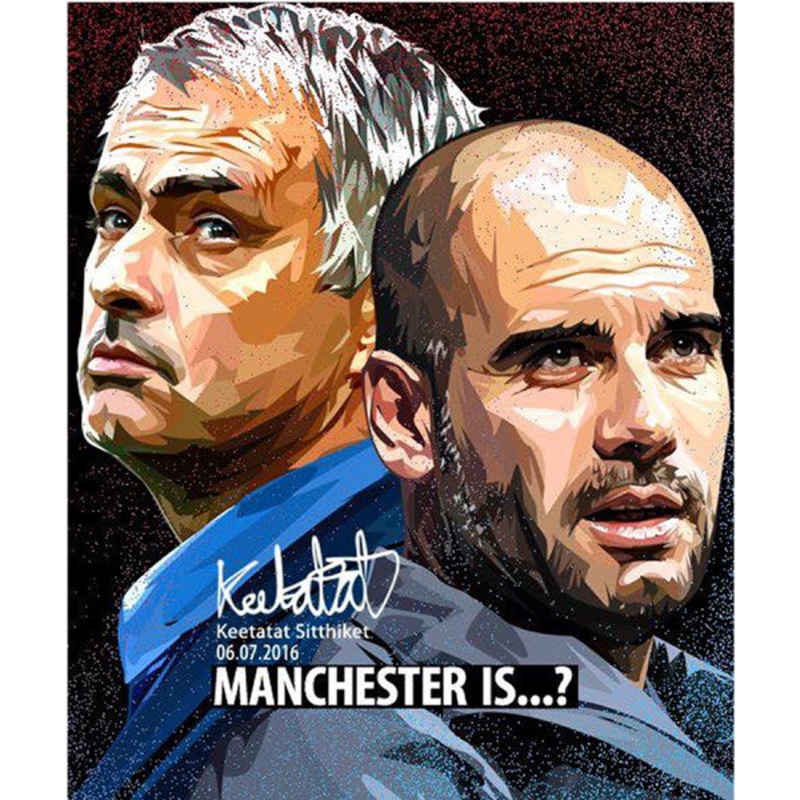 Pop Art Wall Decoration Drawing (Jose Mourinho Vs Pep Guardiola)