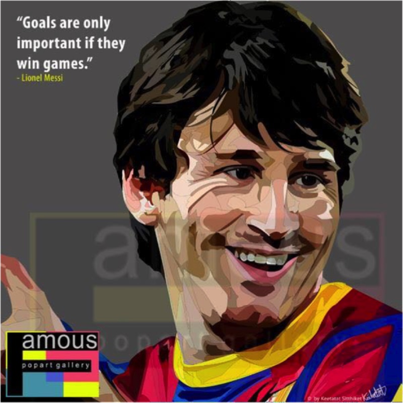 Pop Art Wall Decoration Drawing (Lionel Messi – Grey)