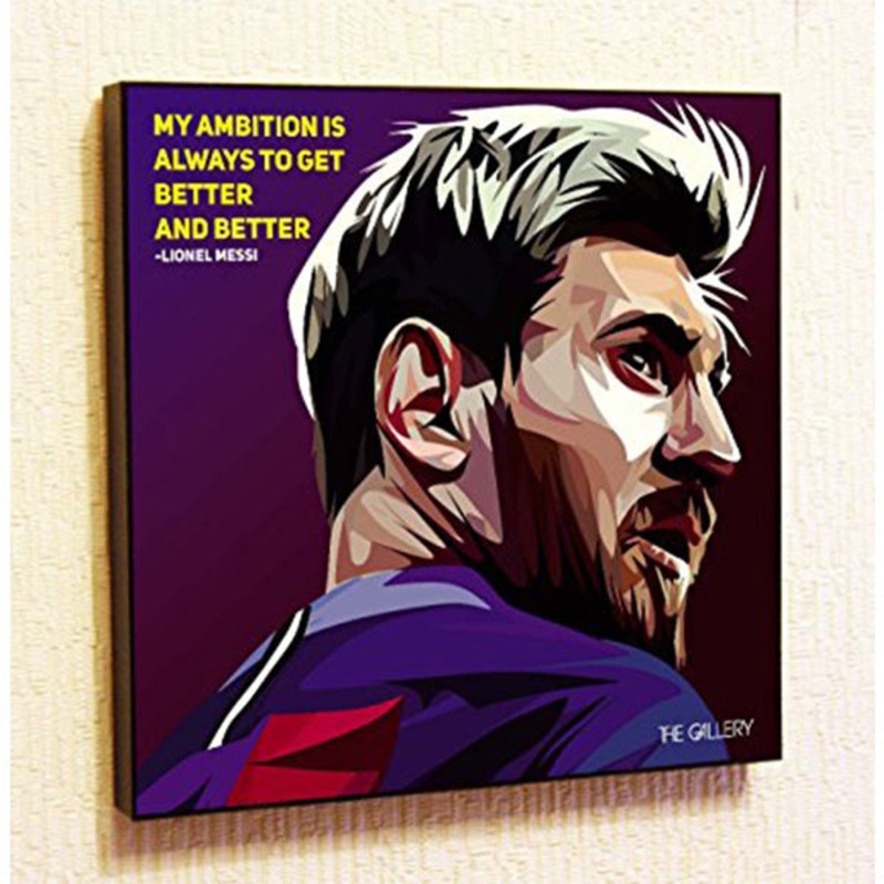 Pop Art Wall Decoration Drawing (Lionel Messi – My Ambition Is Always To Get Better And Better )