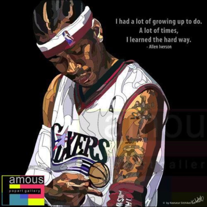 Pop Art Wall Decoration Drawing NBA Allen Iverson Black