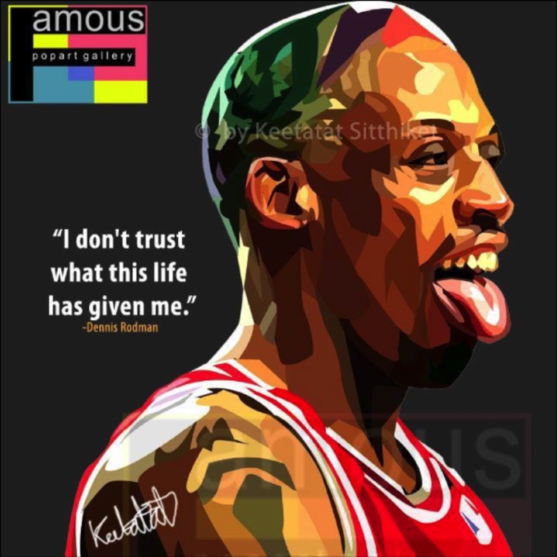 Pop Art Wall Decoration Drawing NBA Dennis Rodman