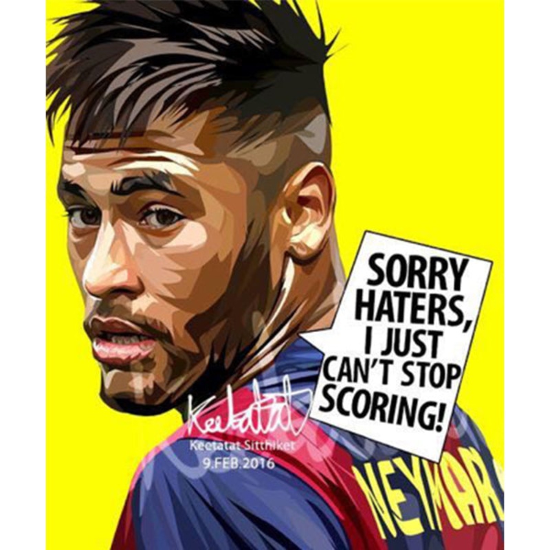 Pop Art Wall Decoration Drawing (Neymar Jr. Sorry Haters)