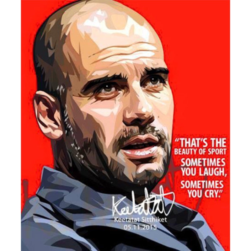 Pop Art Wall Decoration Drawing (Pep Guardiola)