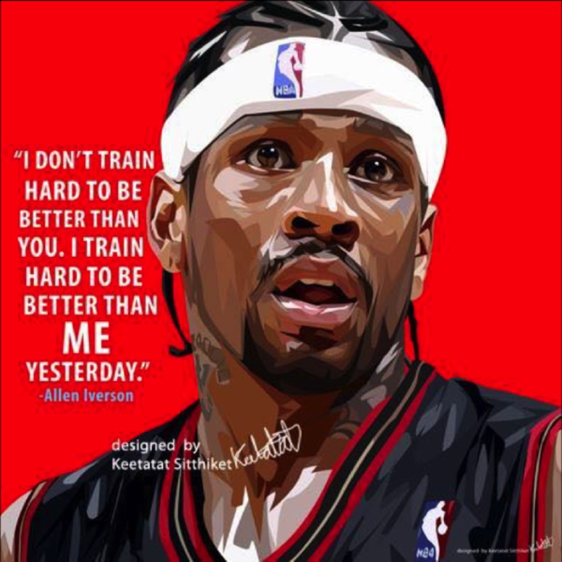 Pop Art Wall Decoration Drawing Poster NBA Allen Iverson Red