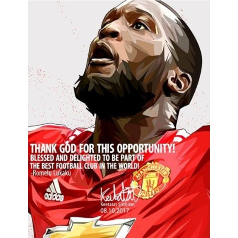 Pop Art Wall Decoration Drawing (Romelu Lukaku)