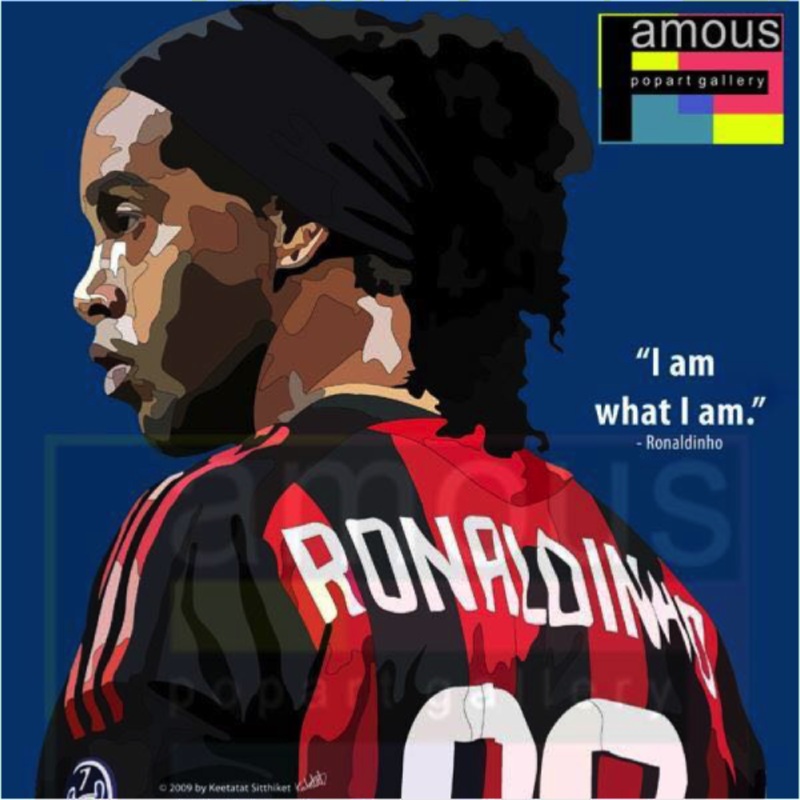 Pop Art Wall Decoration Drawing (Ronaldinho)