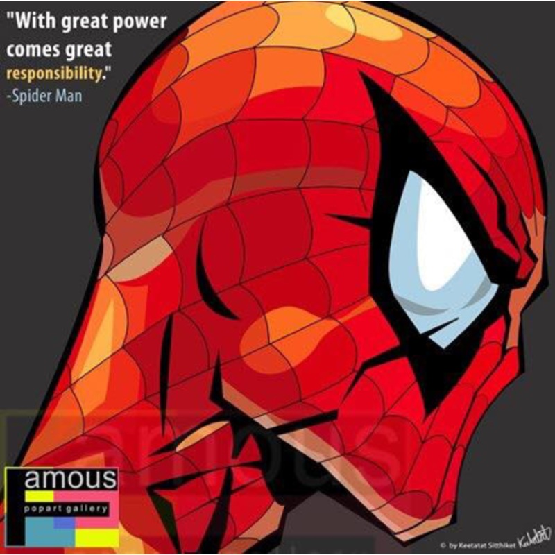 Pop Art Wall Decoration Drawing (SpiderMan With great power)