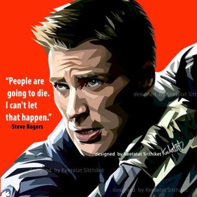 Pop Art Wall Decoration Drawing (Steve Rogers)