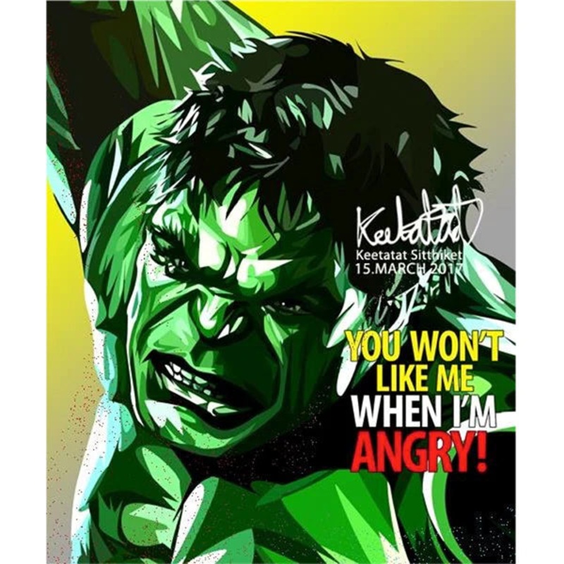 Pop Art Wall Decoration Drawing (The Hulk – You Don’t Like Me)