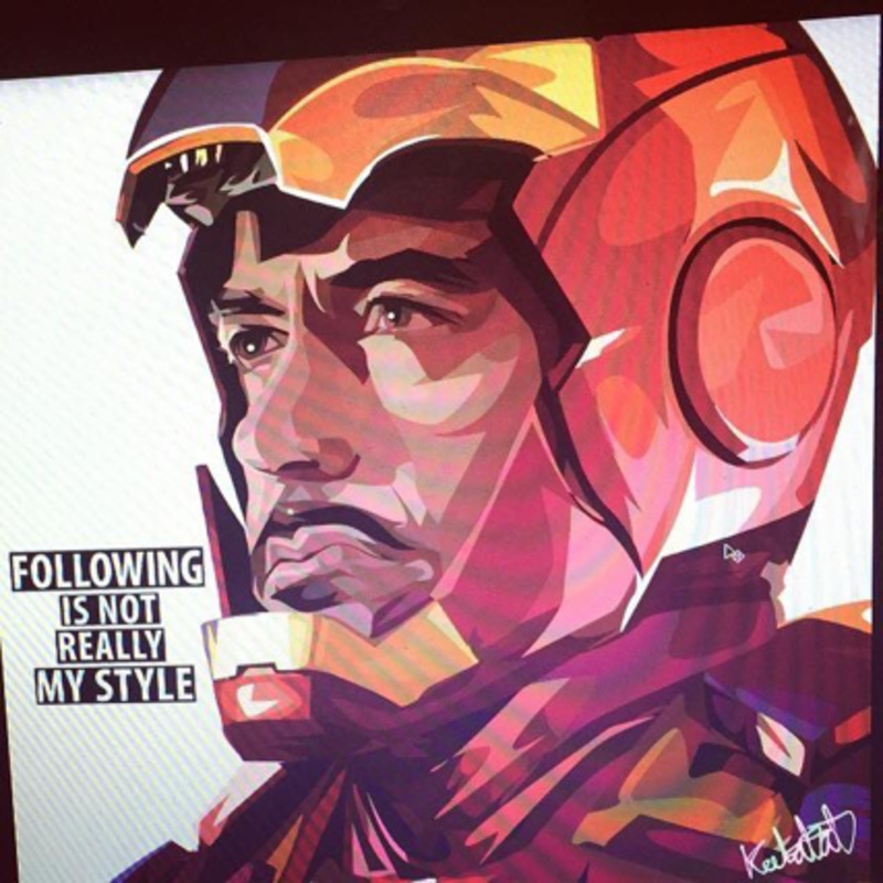 Pop Art Wall Decoration Drawing (Tony Stark Following)