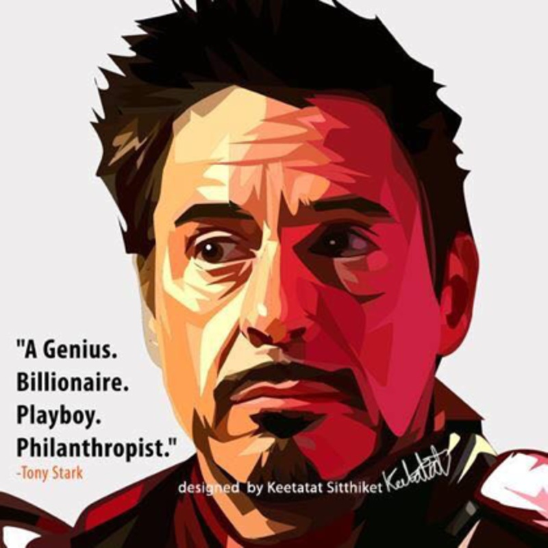 Pop Art Wall Decoration Drawing (Tony Stark Genius)