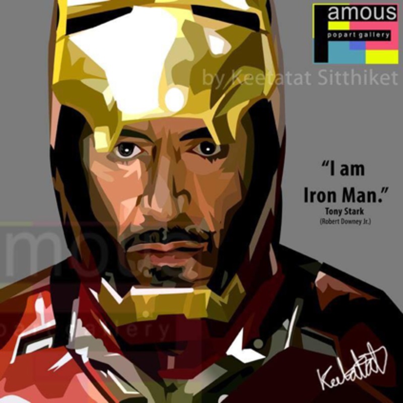 Pop Art Wall Decoration Drawing (Tony Stark – Grey)