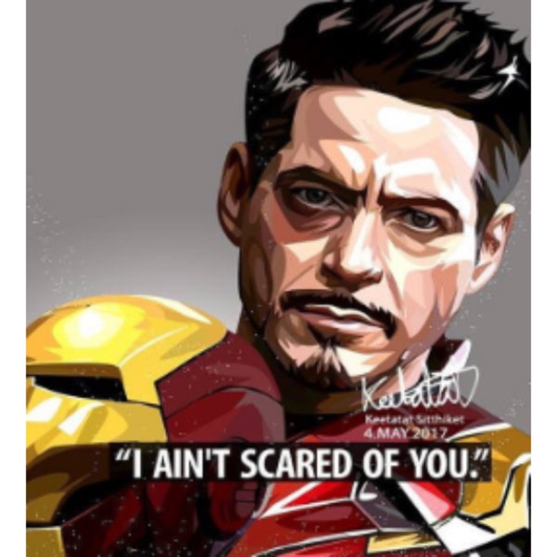 Pop Art Wall Decoration Drawing (Tony Stark – I ain’t scared of you)