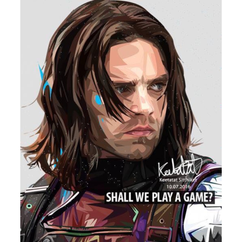 Pop Art Wall Decoration Drawing (Winter Soldier)