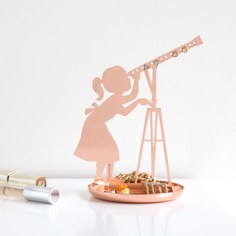 Curious Girl Copper Stargazer Jewellery Holder & Tray