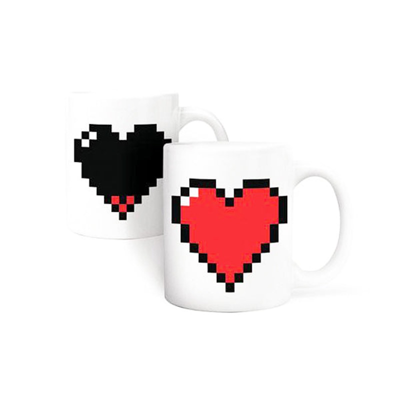 Morph Mug Pixel Heart (Thermographic inks)