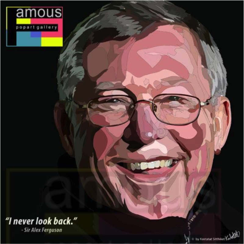 Pop Art Wall Decoration Drawing (Sir Alex Ferguson – I Never Look Back)