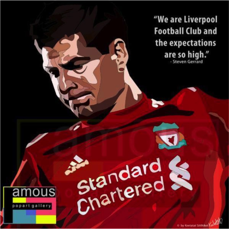 Pop Art Wall Decoration Drawing (Steven Gerrard – We Are Liverpool)