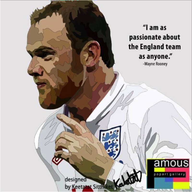 Pop Art Wall Decoration Drawing (Wayne Rooney  England)