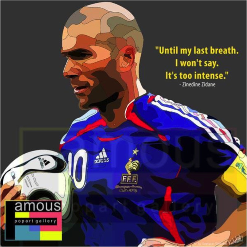 Pop Art Wall Decoration Drawing (Zinedine Zidane)