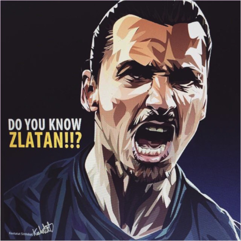 Pop Art Wall Decoration Drawing (Zlatan Ibrahimovic – Do You Know)