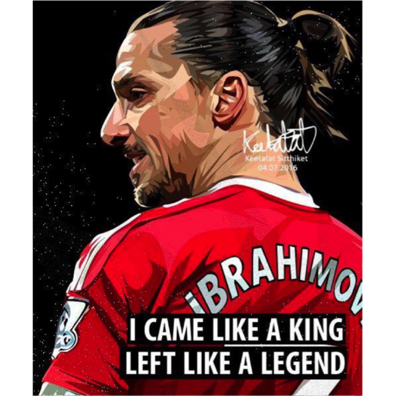 Pop Art Wall Decoration Drawing (Zlatan Ibrahimovic – I Came Like A King)