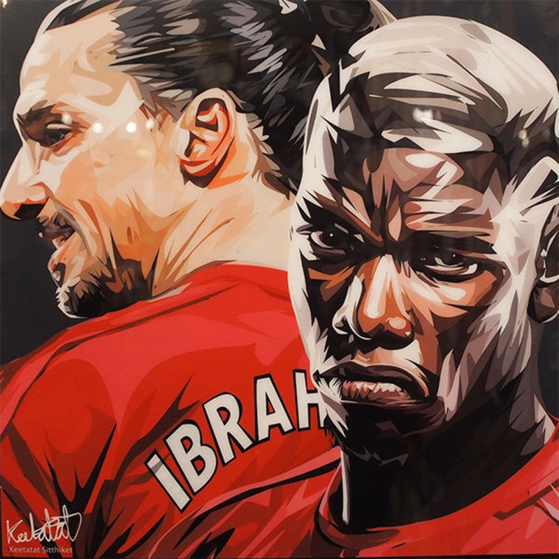 Pop Art Wall Decoration Drawing (Zlatan Ibrahimovic Vs Pogba)