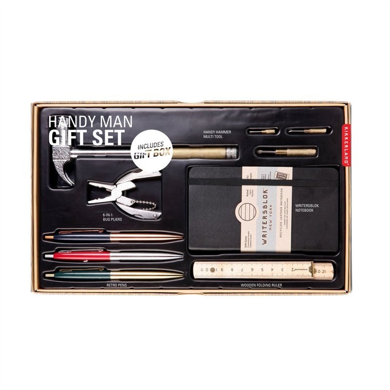 Vintage Handy Man Gift Set Large (Hammer Tool, Bug Pliers, Retro Pen)