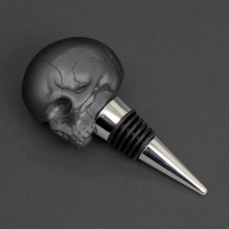 Death By Wine Skull Wine Bottle Stopper