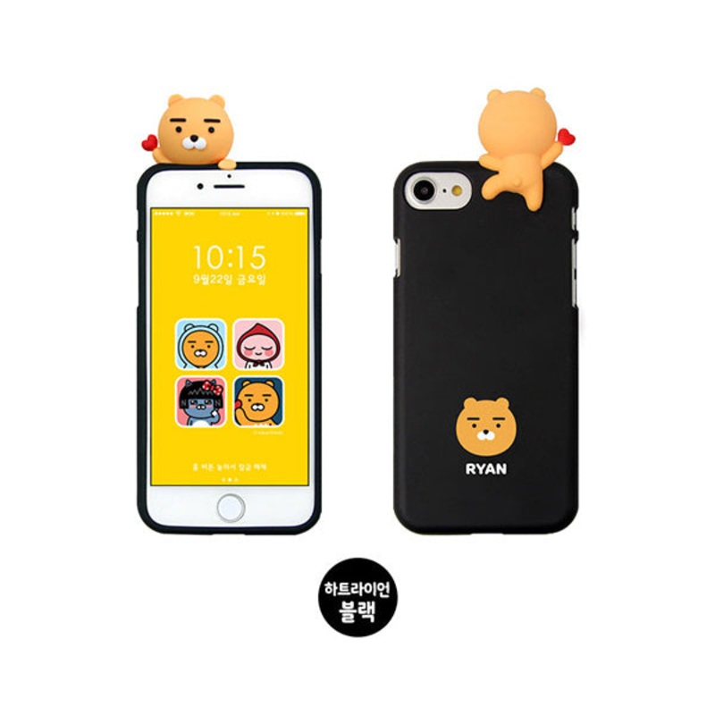 KAKAO Mascot Black Heart Ryan iPhone Case