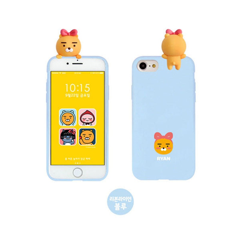 KAKAO Mascot Ribbon Ryan Blue iPhone Case