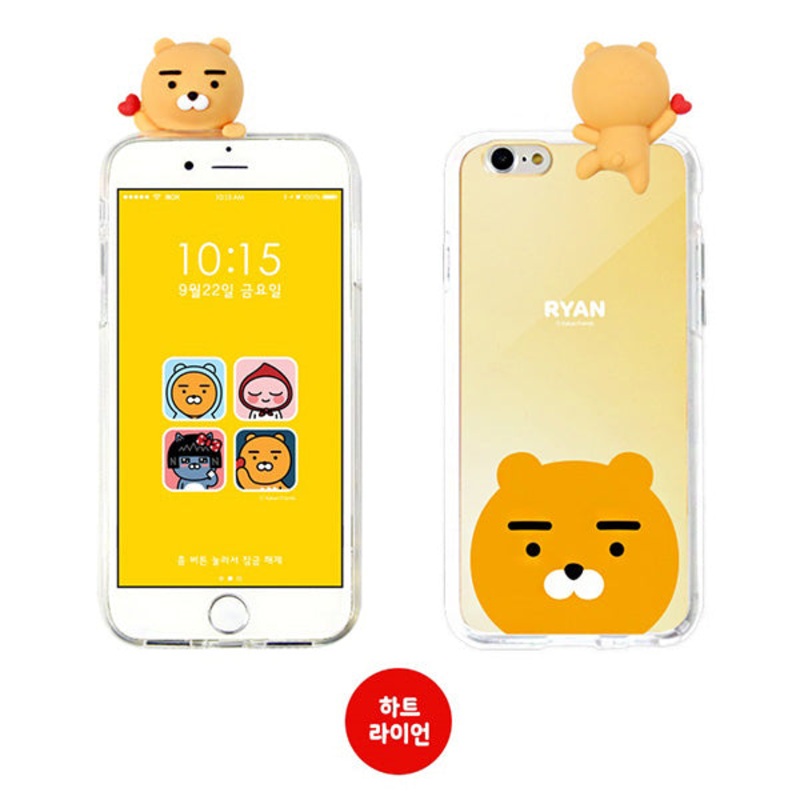 KAKAO Mirror Mascot Red Heart Ryan iPhone Case
