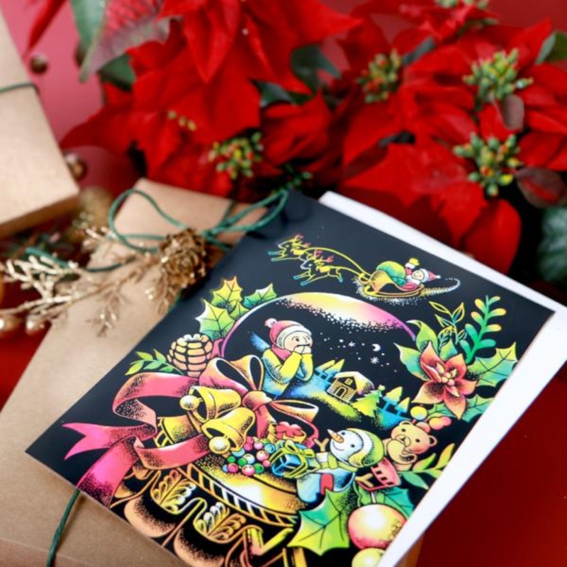 Lago Scratch Christmas Postcard – Snowglobe (new)