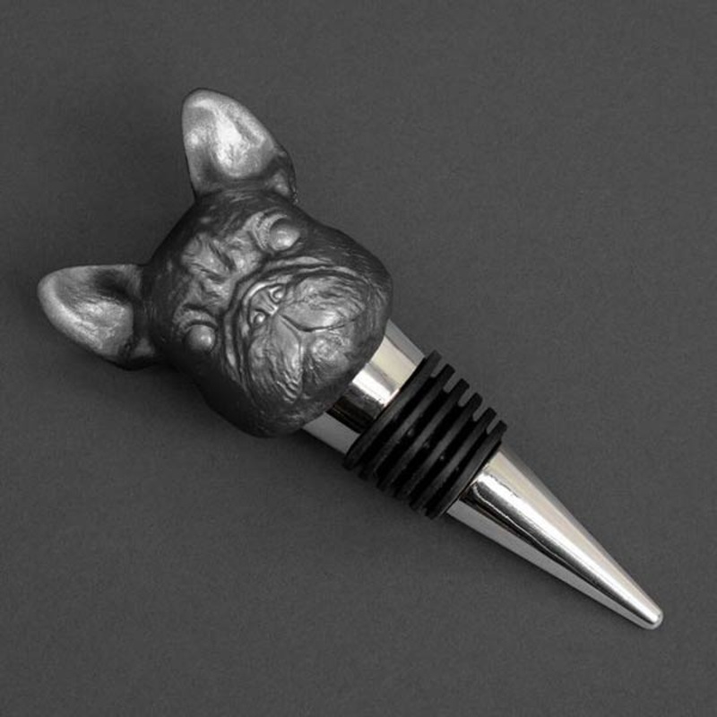 Wine Canine Bulldog Head Party Bottle Stopper